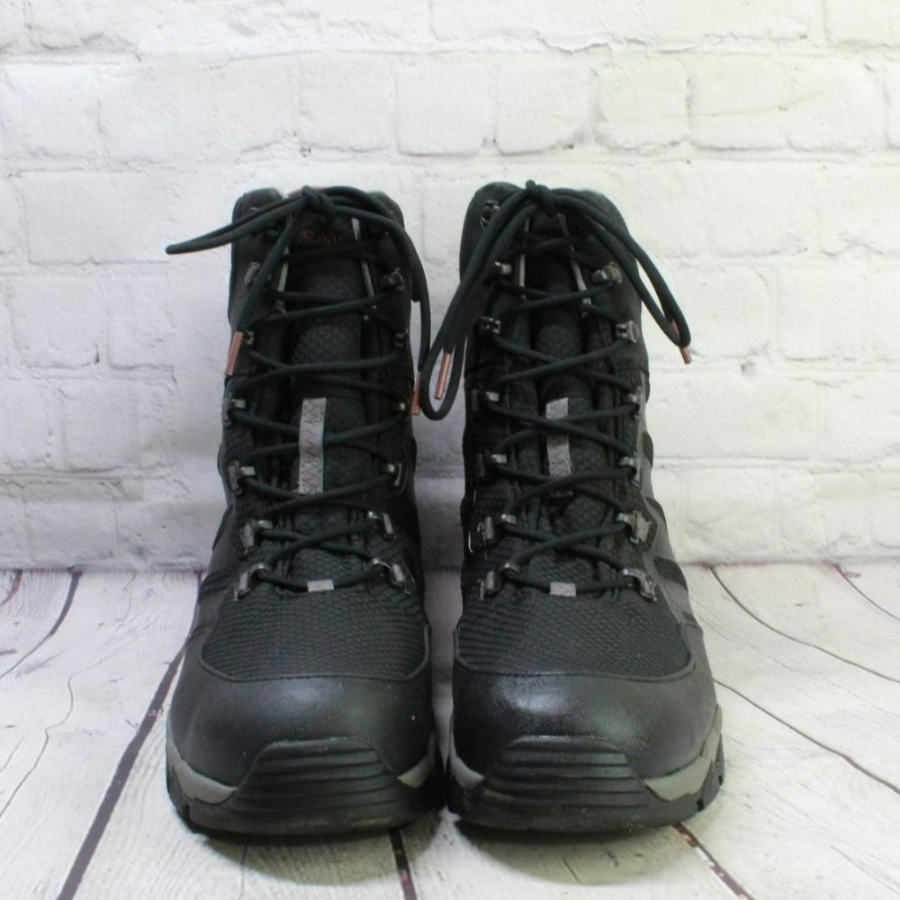 LL Bean Black Leather Waterproof Insulated Ankle Hiking Boots Size 11 M - Picture 4 of 9